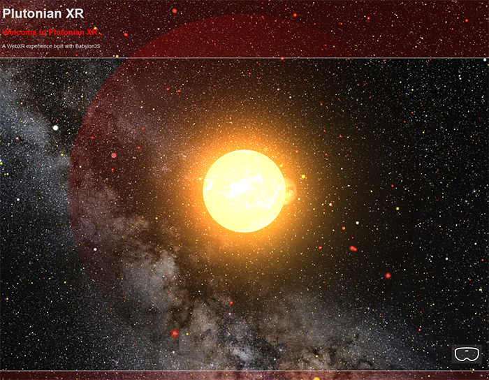 Plutonian XR stellar simulation